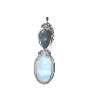 Handwrapped Sterling Rainbow Moonstone